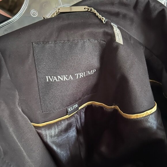Ivanka Trump Black Trench Coat Windbreaker XL - Picture 4 of 16